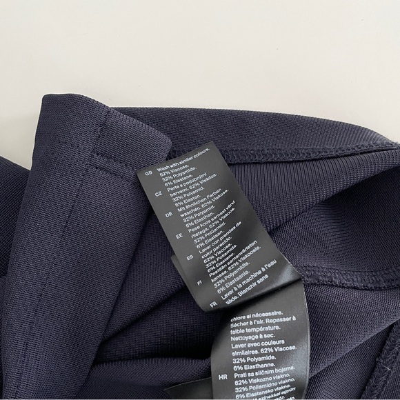 COS Exaggerated Collar Button Up Jersey Shirt in Navy Blue Small - Picture 11 of 12